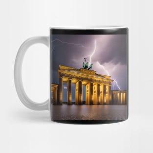 Iconic World Landmarks During A Thunderstorm: Brandenburg Gate Berlin Mug